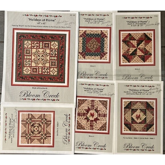 Bloom Creek HOLIDAYS AT HOME Block of the Month Complete Set of 5 Marcus Fabrics - Picture 1 of 5